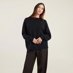 NUUDS COZY KNIT SWEATER IN BLACK SIZE MEDIUM